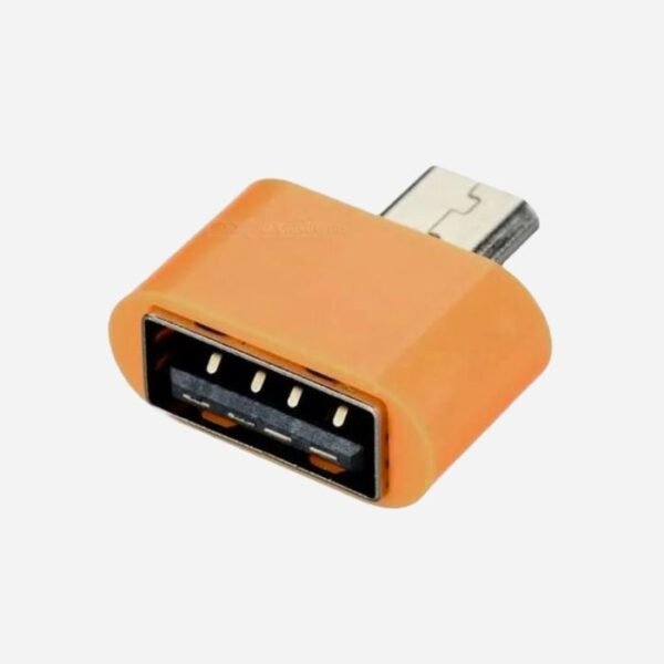 OTG + USB Adapter – Micro USB to Phone Converter for Android (Orange) back view