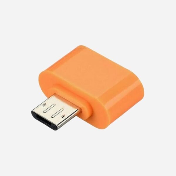 OTG + USB Adapter – Micro USB to Phone Converter for Android (Orange) front view