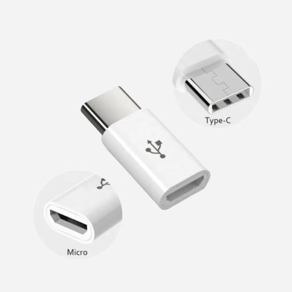 USB Micro To Type C Connector Adapter for android white product image